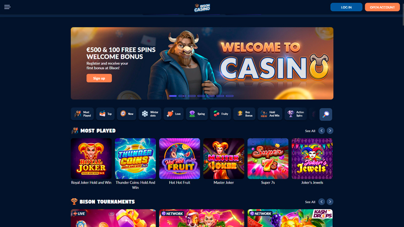 Bison Casino – Oferta Gier i Promocji
